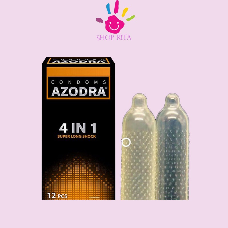 Bao cao su gân Azodra 4 in 1 - Hộp 12 cái