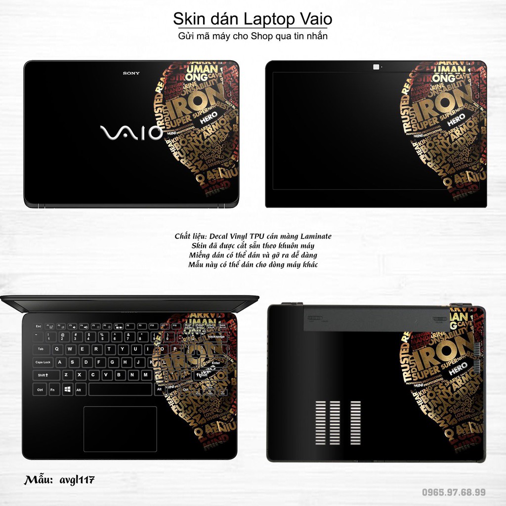 Skin dán Laptop Sony Vaio in hình Avenger _nhiều mẫu 3 (inbox mã máy cho Shop)