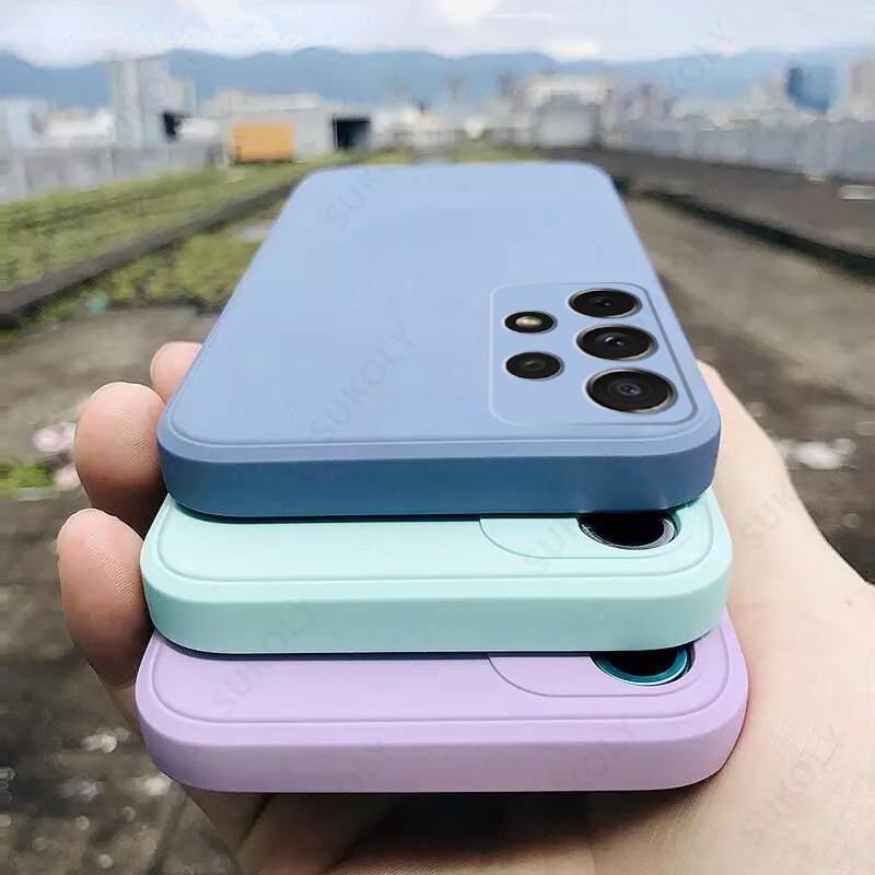 Ôp Điện Thoại Silicon Dẻo Vuông Cho samsung galaxy a52 a72 a71 a51 s20 fe s21 ultra s10 plus a50 a31 a70 a32 a41 a53 5g a21s s22 Ốp