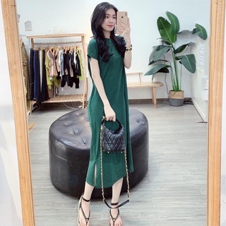 Váy maxi cotton suông trơn
