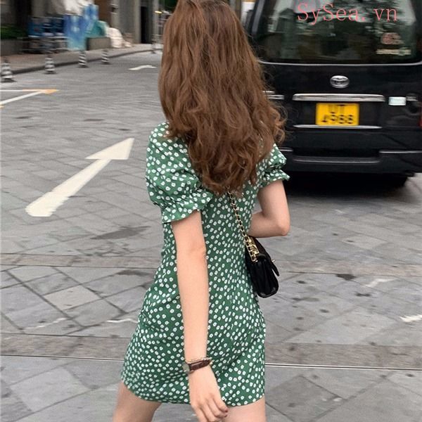 Đầm Voan Hoa Phong Cách Retro Dành Cho Nữ