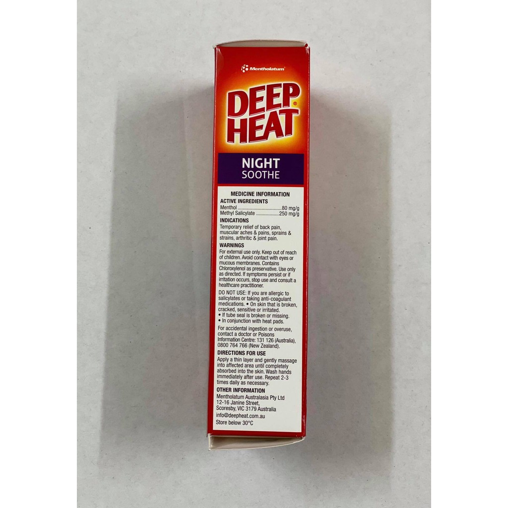 Kem giảm đau lưng, khớp, cổ Deep Heat Night Soothe 100g -  Úc