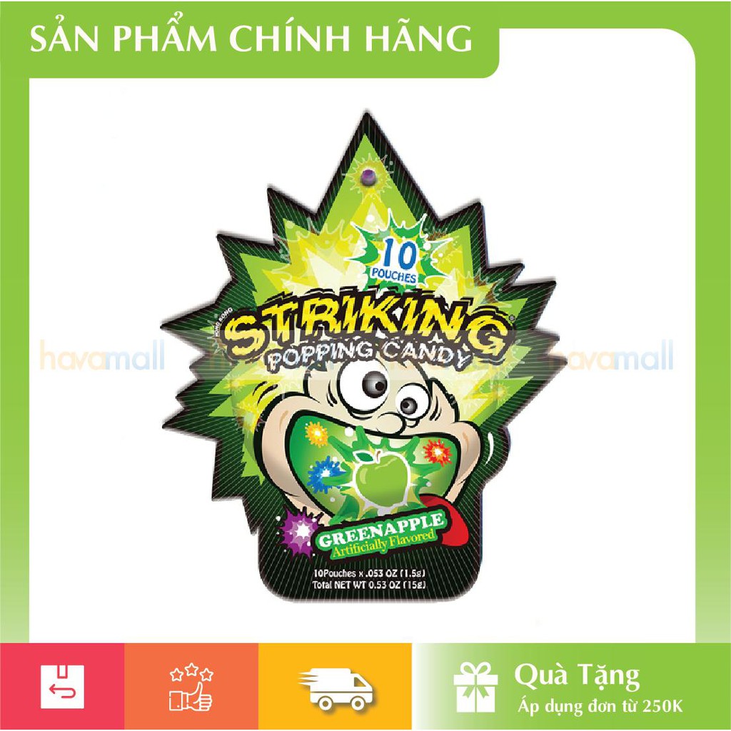 [ HÀNG CÔNG TY ] Kẹo Nổ Striking Vị Táo 15g