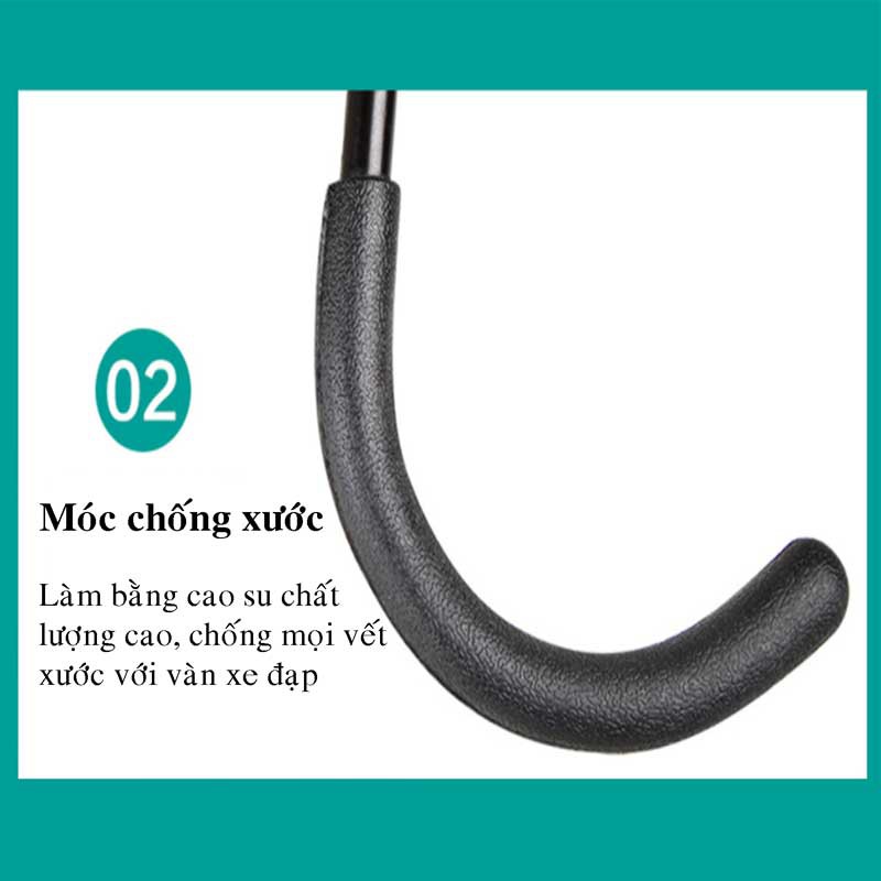 Giá móc treo xe đạp gắn lên tường siêu chắc tặng kèm bộ vít nở lắp đặt dễ dàng - Xe Đạp Plus