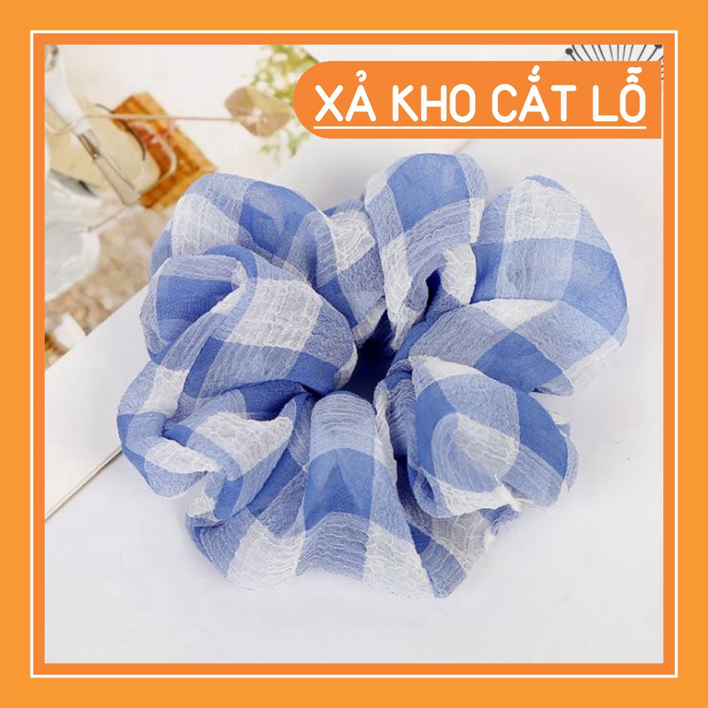 Shop2002  Cột tóc, buộc tóc vải scrunchies sọc caro HOT TREND Orin K1015 K1016 K1017 K1018 K1019 K10
