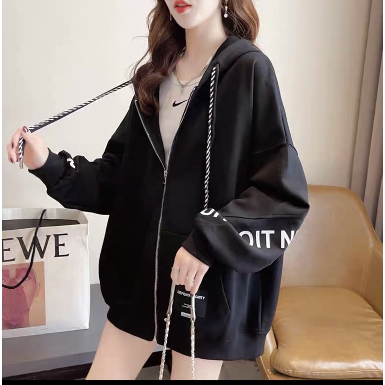 áo khoác hoodie nữ in 2 tay