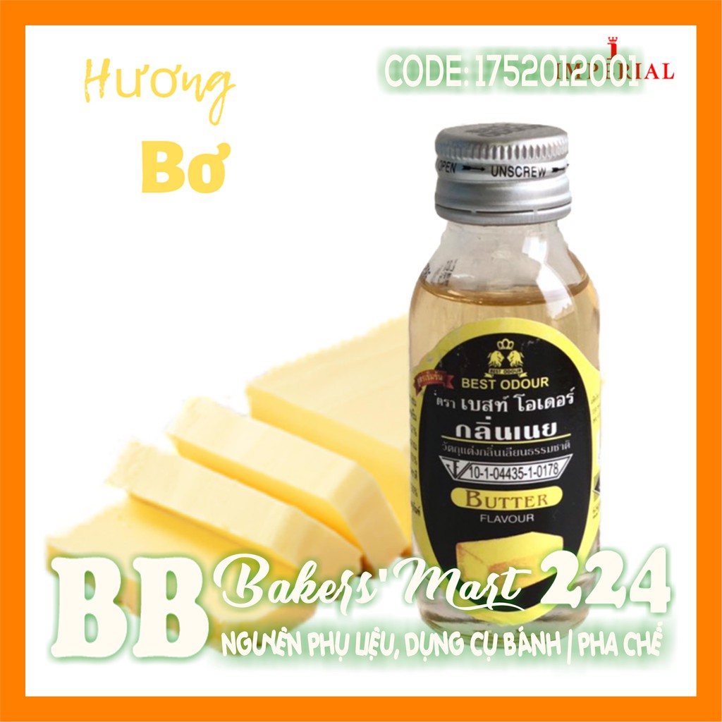 Hương mùi BƠ BUTTER Best Odour Thái Lan - Chai 30ml