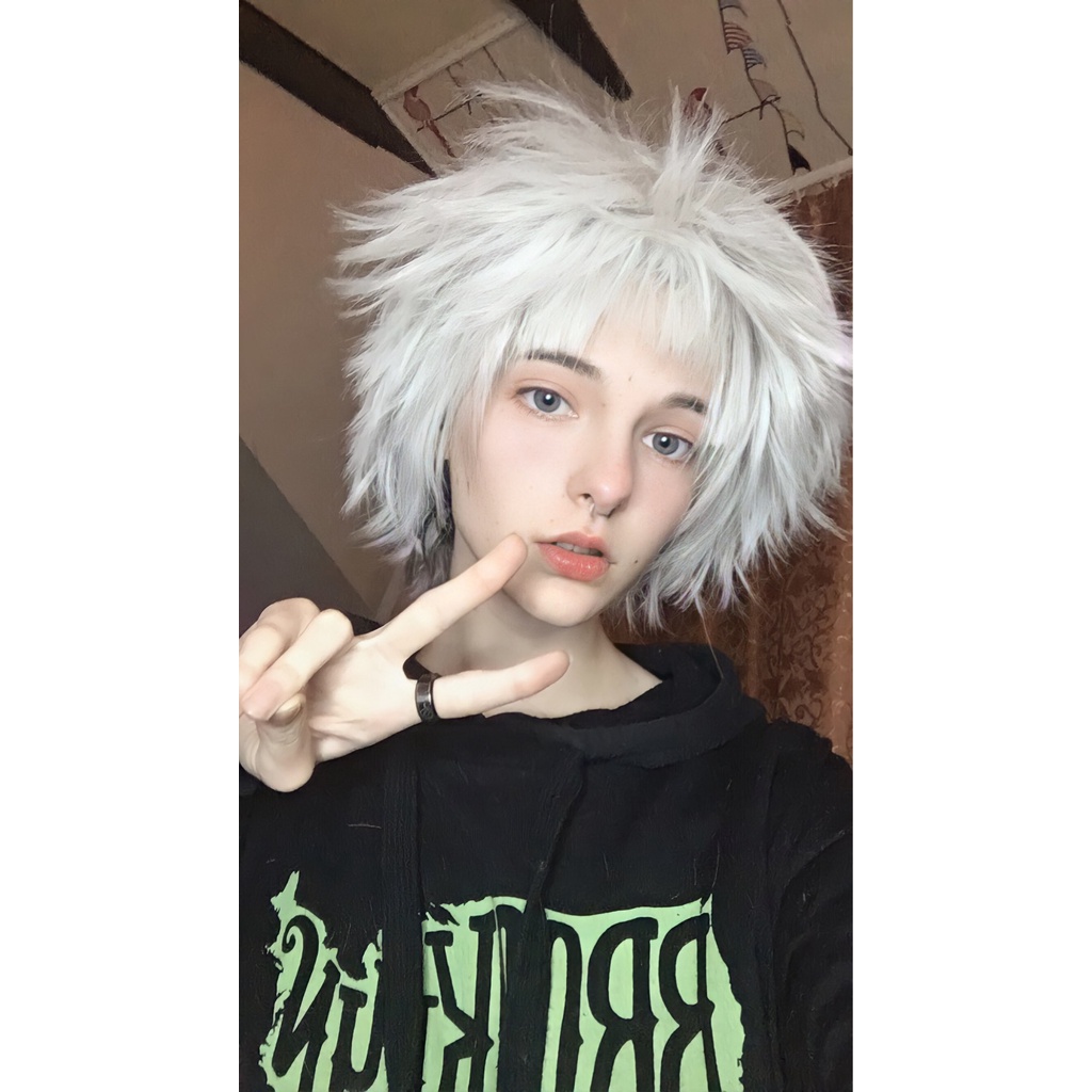 Tóc giả ngắn dùng cosplay nhân vật Gojo Storu jujutsu kaisen độc đáo