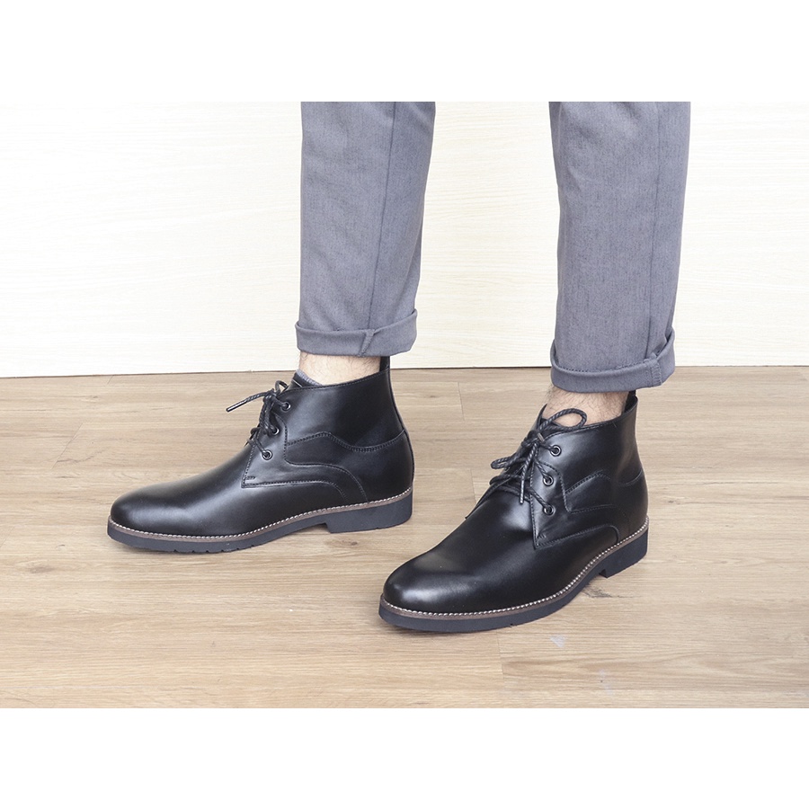 GIÀY BOOTS NAM SIÊU NHẸ T&TRA TĂNG CAO 7CM – S1078 ĐEN- DA BÒ THẬT 100% | BigBuy360 - bigbuy360.vn