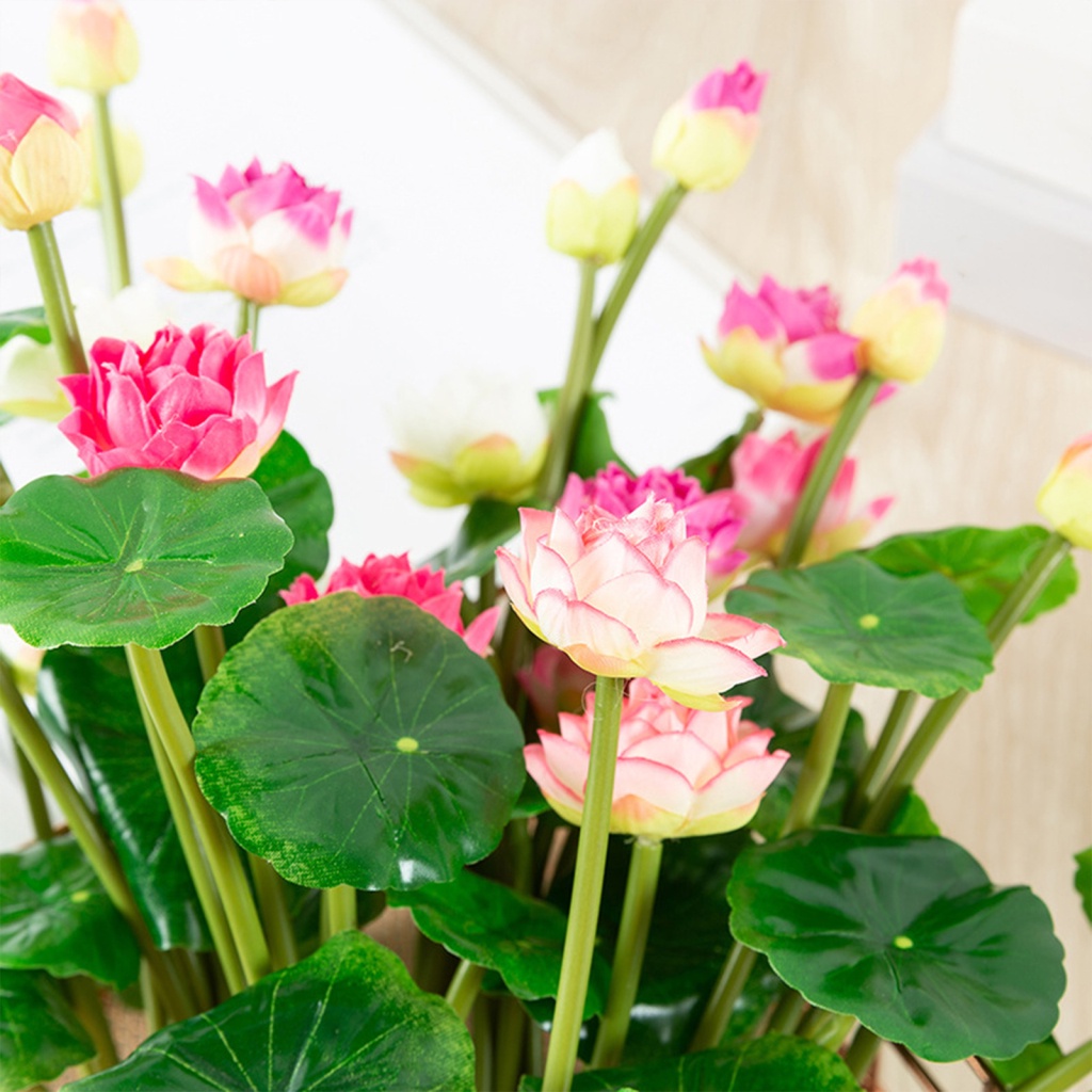 Nhánh Hoa Sen Giả Bằng Lụa 25g Dùng Trang Trí