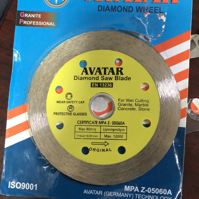 Lưỡi cắt gạch đá, tường bê tông Avatar phi 114mm