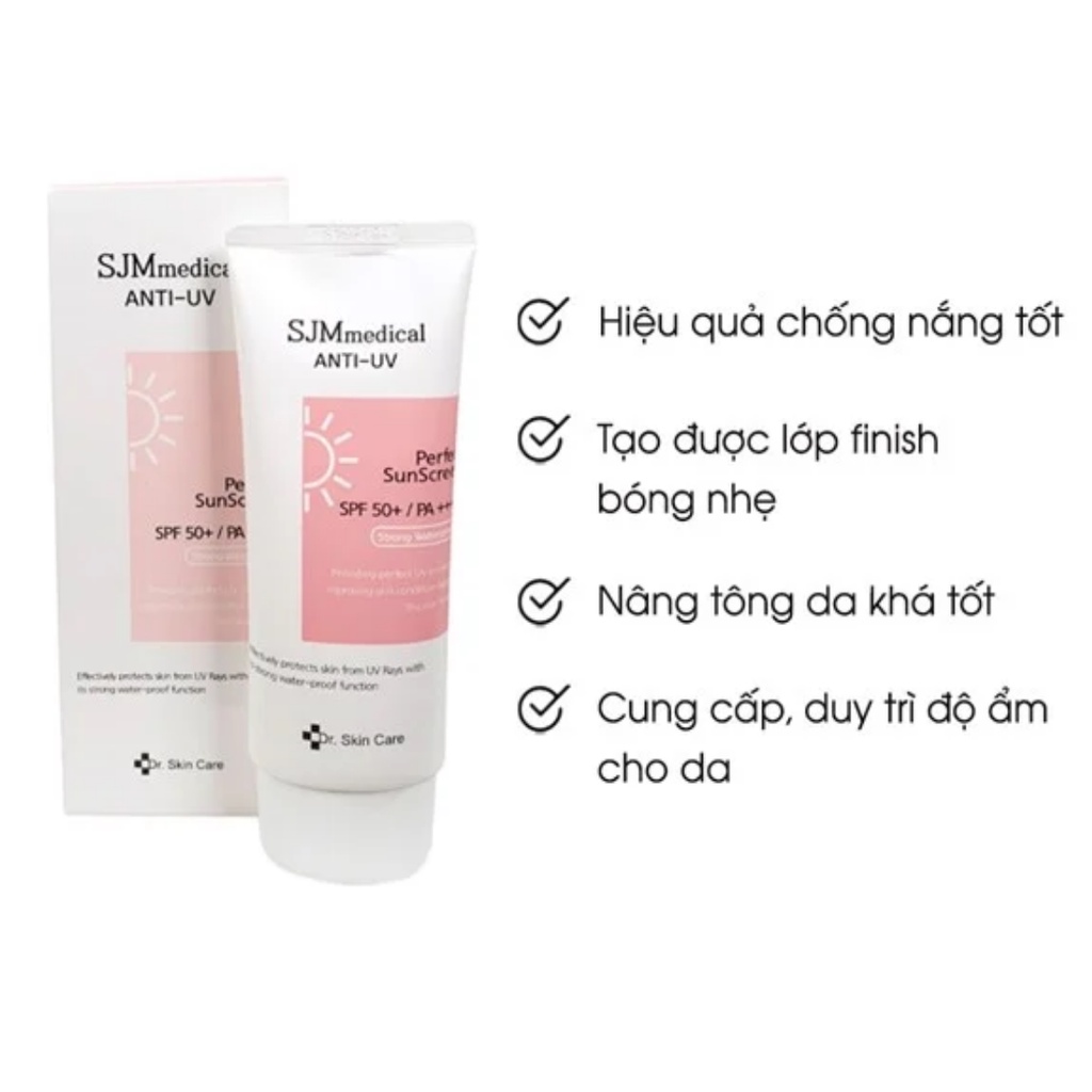 Kem Chống Nắng, Dưỡng Ẩm, Trắng Da SJM Medical ANTI-UV SUNCREAM SPF50+/PA++++ 60g