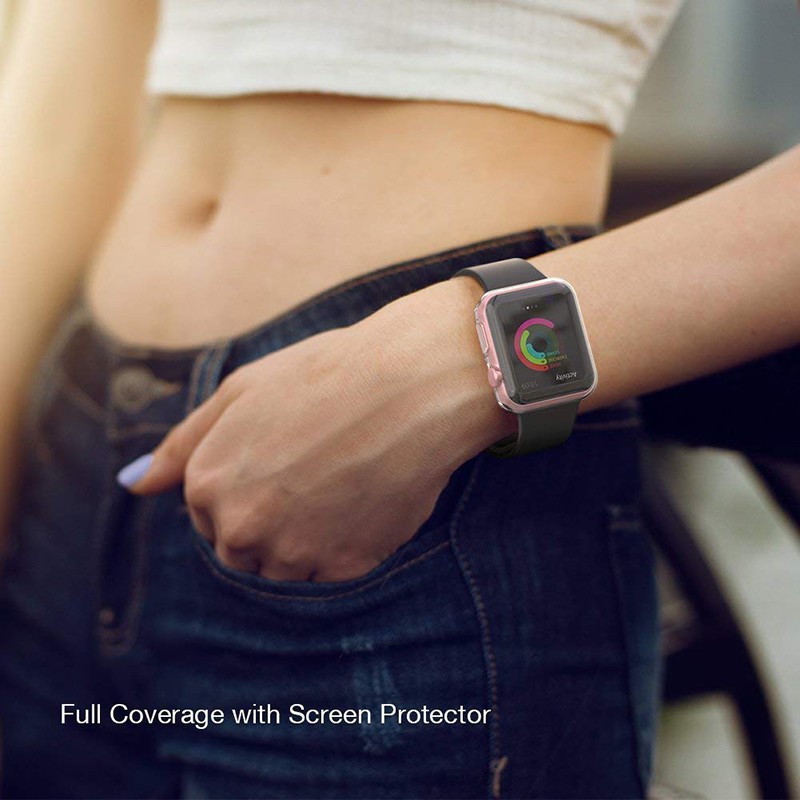 Ốp bảo vệ đồng hồ thông minh bằng TPU trong suốt dành cho Apple Watch Series 7 6 SE 5 4 45mm 41mm 40mm 44mm
