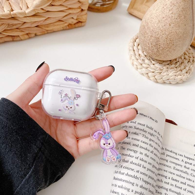 Vỏ bảo vệ bằng TPU mềm họa tiết hoạt hình dễ thương có móc khóa cho hộp sạc tai nghe bluetooth Lenovo Lp40