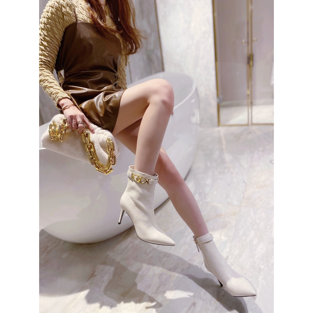 Boot nữ da thật thời trang cao cấp Valentino thiết kế phong cách sang trọng, đẳng cấp
