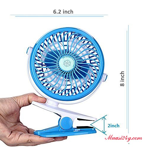 Quạt Kẹp Bàn Mini, Quạt Tích Điện Sạc Pin, Quạt Bàn, Kẹp Ô Tô 3 Cấp Độ Gió Dung Lượng Pin Khủng Xoay 720 Độ