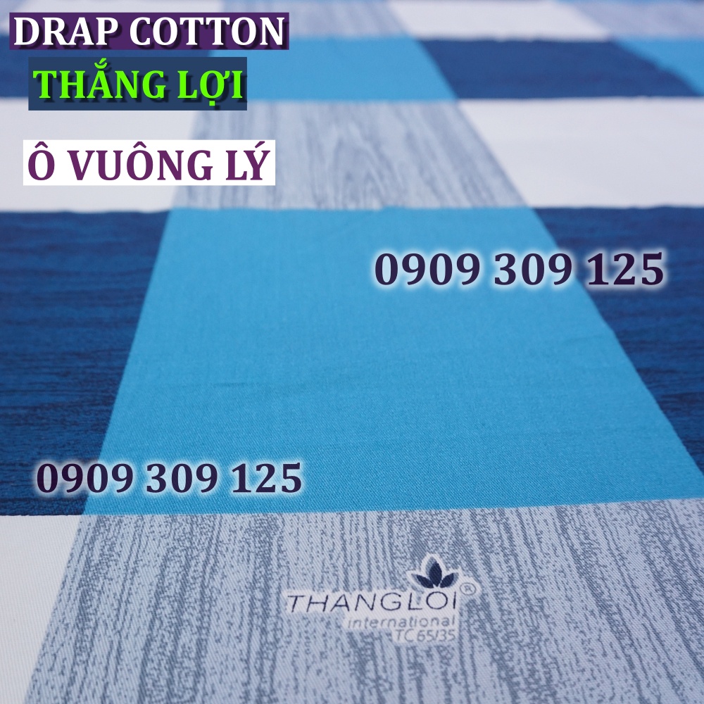 (ảnh thật) bộ drap cotton Thắng Lợi Ô VUÔNG LÝ chính hãng