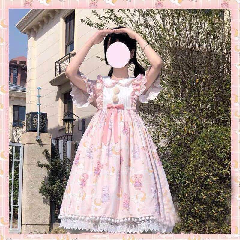 ĐẦM lolita gấu đủ màu kèm heedband