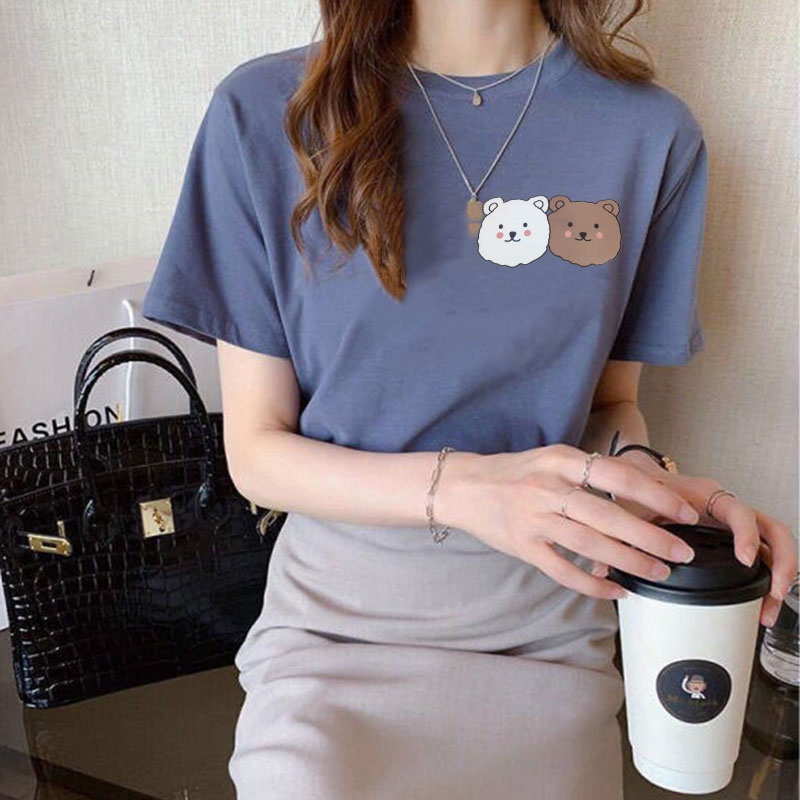 Korean version of loose fashion print trend short-sleeved T-shirt woman