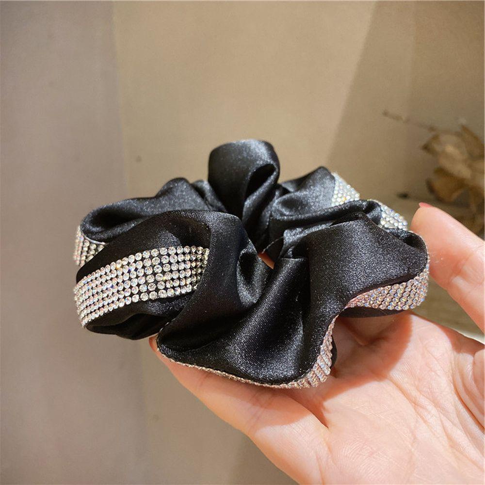 Dây Cột Tóc Scrunchies Bằng Vải Màu Trơn Phong Cách Hàn Quốc Cổ Điển Ngọt Ngào