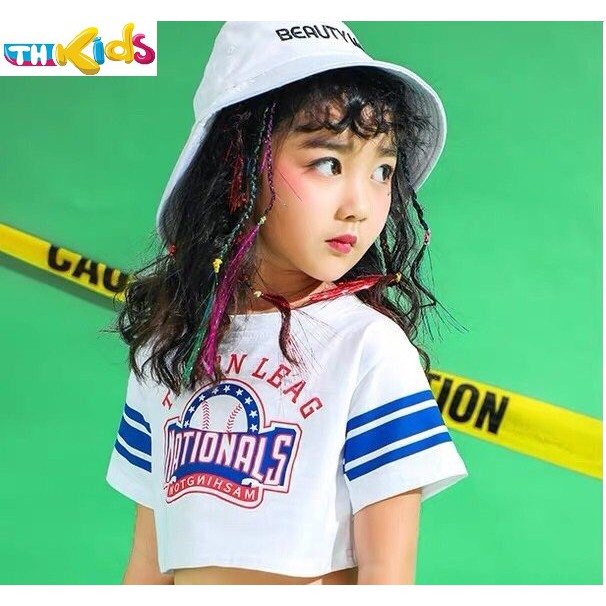 Đồ Nhảy Trẻ Em Mẫu Áo Nationals Tay Ngắn Dáng Croptop