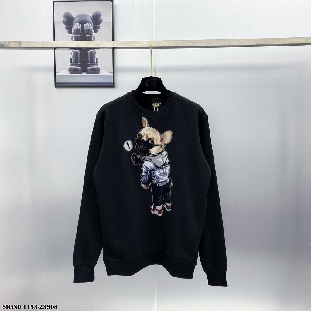 Áo sweater unisex poly dày dặn mềm mại hình in hình cún phong cách trẻ trung năng động cho cả nam và nữ - TD98