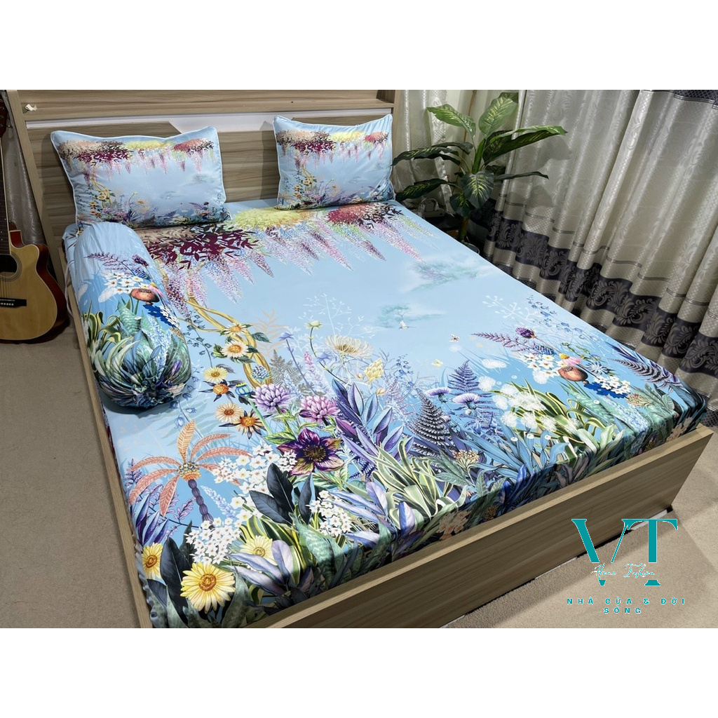 Bộ Chăn Ga Thun Lạnh Ý 5D