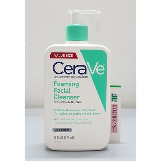 Sữa rửa mặt dịu nhẹ CERAVE Foaming Facial Cleanser chai 473ml của Mỹ