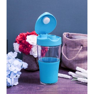 Ly có nắp thủy tinh 500ml Luminarc - Xanh dương