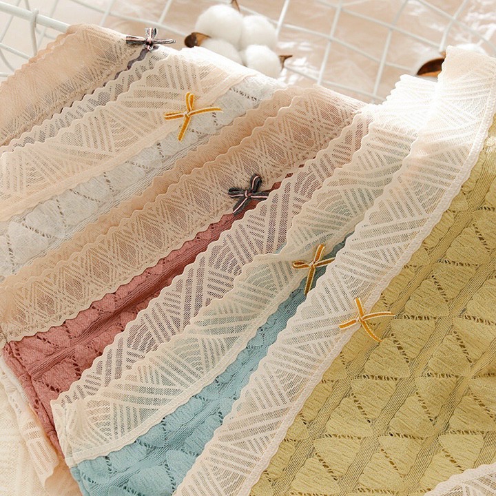 Quần lót nữ cotton Viền Ren Thông Hơi Cạp Mềm Không Gây Hằn QL258