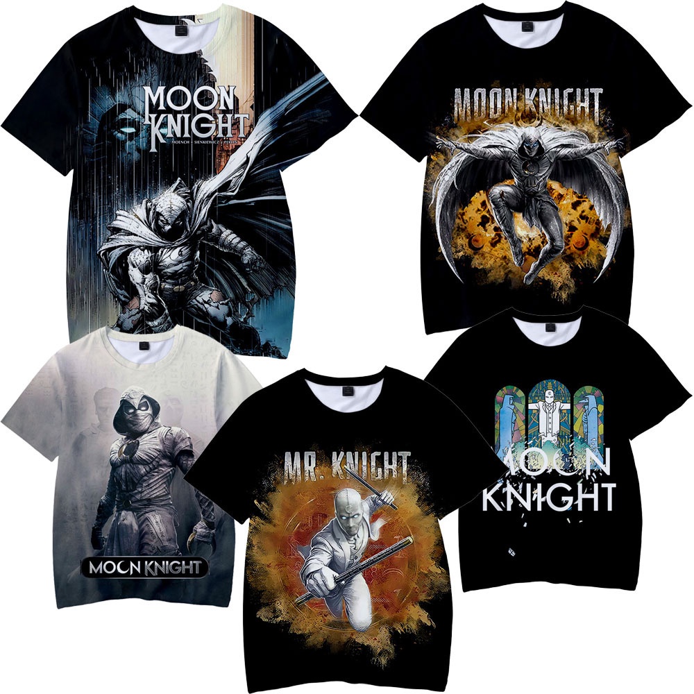 Áo Thun Ngắn Tay In Hình Moon Knight 3D Thời Trang