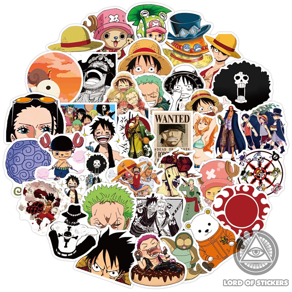 Set 50 Hình Dán Sticker One Piece Anime Manga Truyện Tranh Đảo Hải Tặc Chống Thấm Nước Dán Mũ Nón Bảo Hiểm, Laptop, Sổ