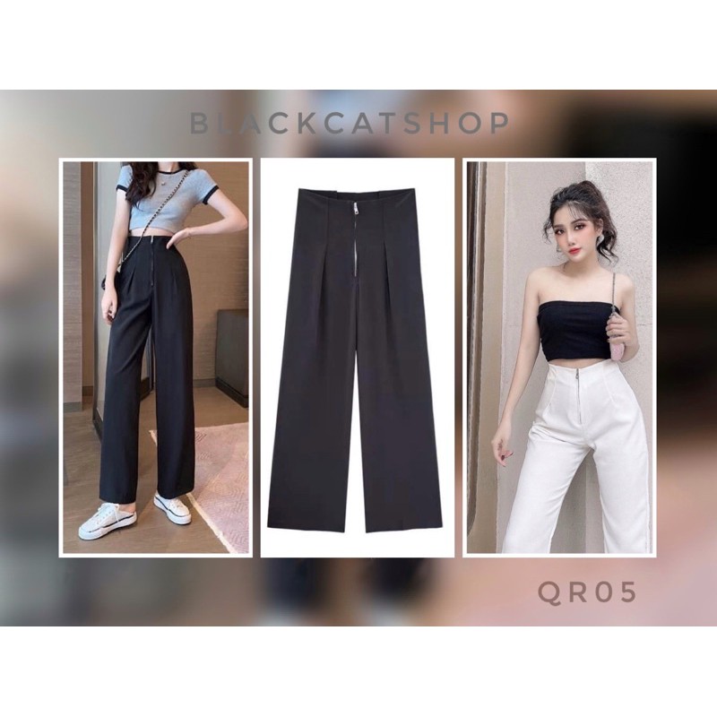 [Rẻ vô địch]Quần ống rộng Hàn quốc,Quần tây, ống suông lên dáng và dấu khuyết điểm (QR05)