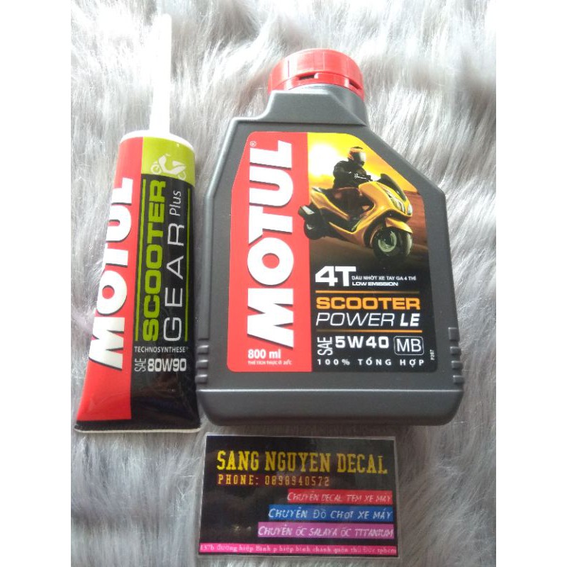 Bộ Combo nhớt Motul tuýt nhớt láp Motul 5W40MB