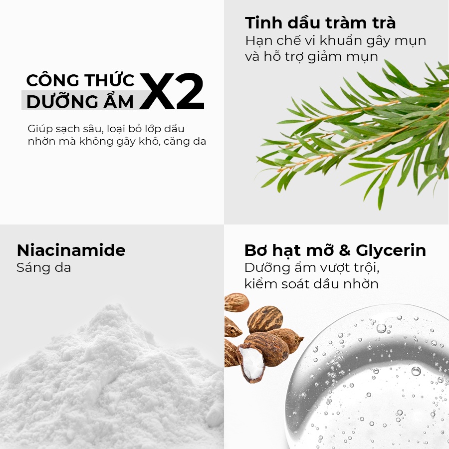 Sữa rửa mặt cho nam sạch dầu nhờn &amp; ngừa mụn Men Stay Simplicity Facial Cleanser 100g với tinh dầu tràm trà organic