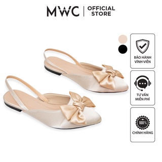 Giày mwc 2241 - giày búp bê nơ, búp bê quai hậu đính nơ tiểu thư xinh xắn