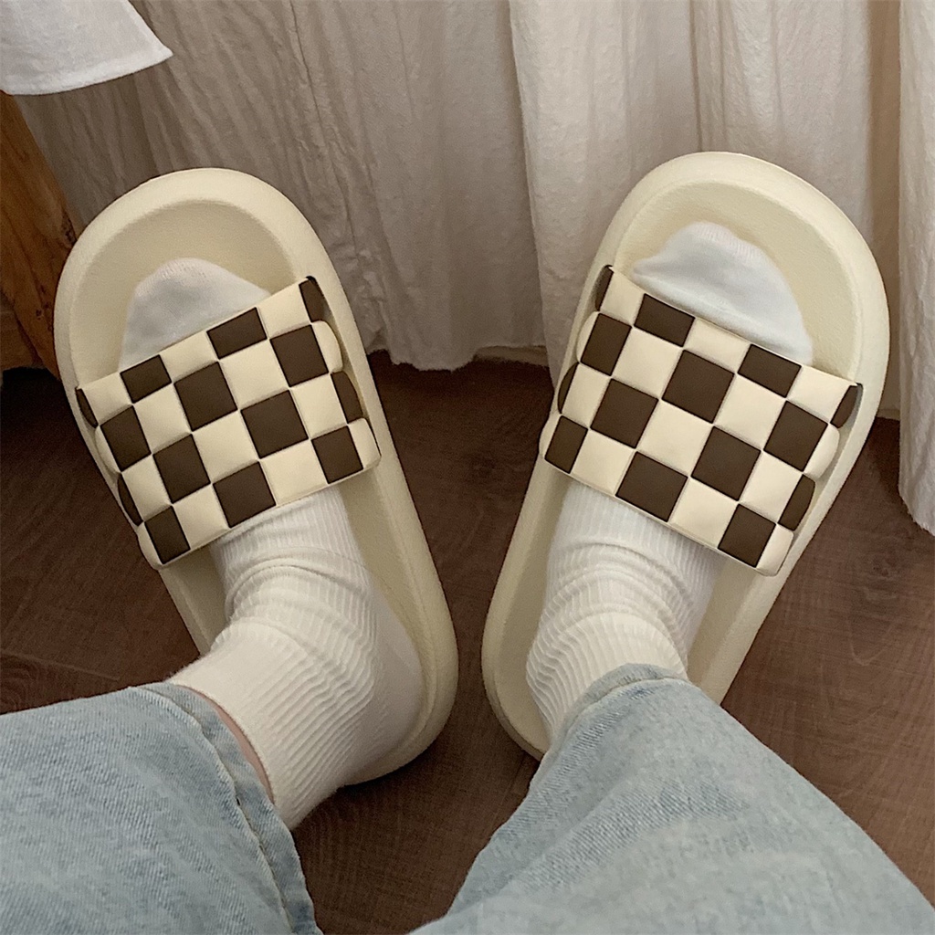 Dép quai ngang nam nữ kẻ ô cờ trendy - US721
