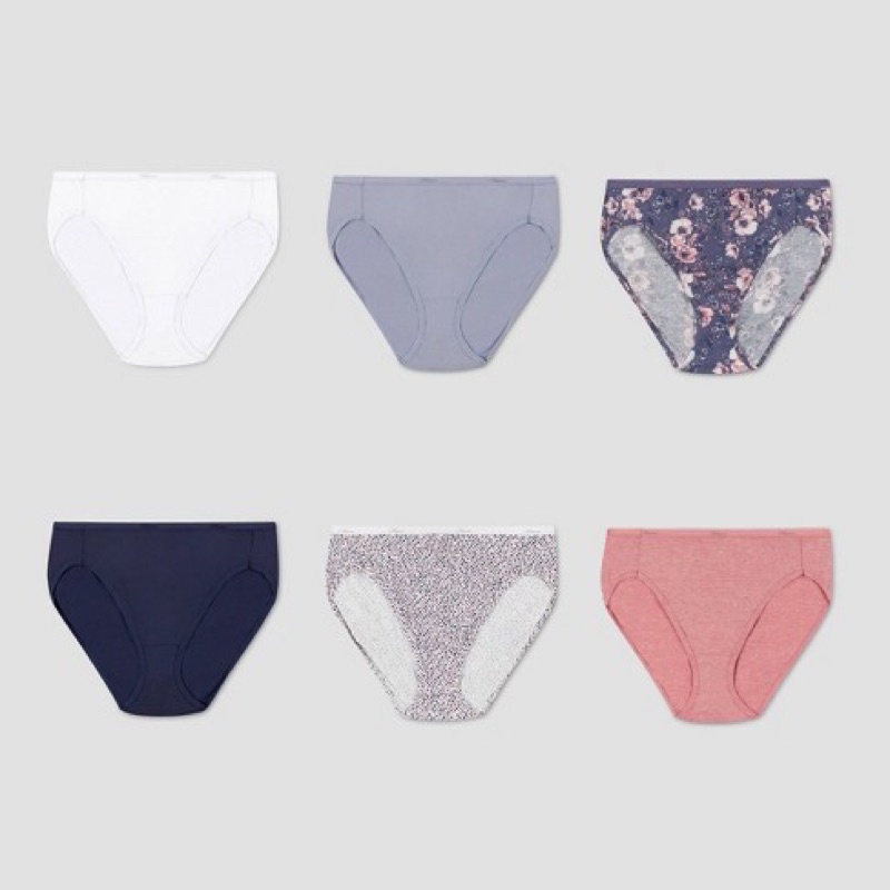 Set 6 quần lót nữ cotton xuất khẩu Hanes dư xịn