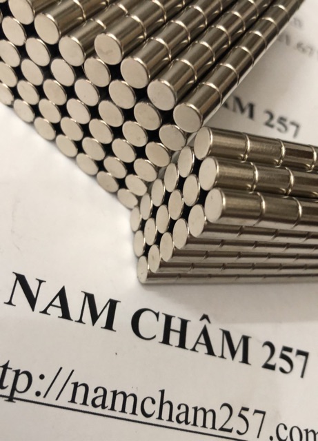 Nam châm trắng 6x8mm, loại nam châm đất hiếm lực hút mạnh