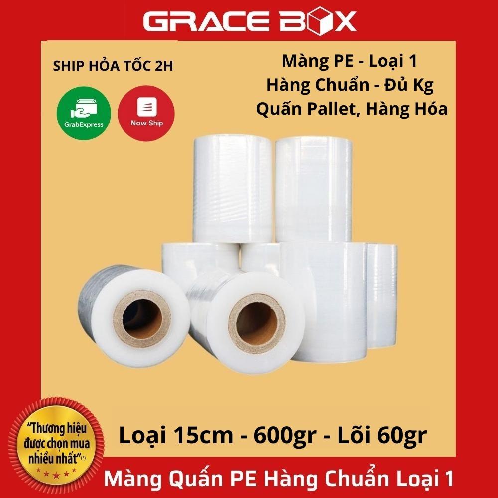 {Giá Xưởng} Màng PE Loại 15cm Nặng 600g Lõi 60gr Quấn Hàng Hoá Tiêu Chuẩn Chất Lượng Loại 1 - Siêu Thị Bao Bì Grace Box