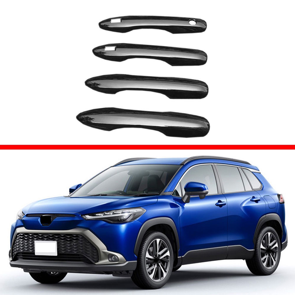 Vỏ Bảo Vệ Tay Nắm Cửa Xe Hơi Màu Đen Tươi Sáng Phù Hợp Cho Toyota Corolla Cross 2020 2021 2022