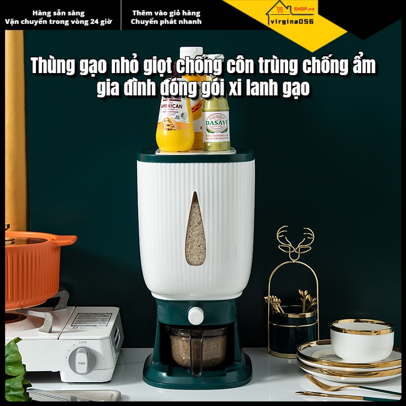 Có thể bán buôn Máy phân phối gạo gia đình Công suất lớn Hộp chứa ngũ cốc thực phẩm tự động hồi lưu có Virgina056 Hàng giao ngay