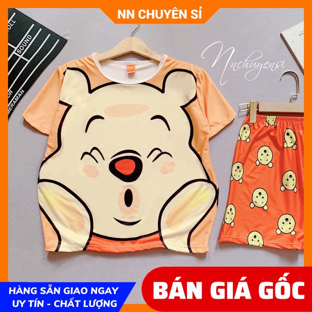 Đồ bộ bé gái bé trai đến 70kg hoạt hình gấu chuột dễ thương vải mềm mịn mát  FULL SIZE DBRBD
