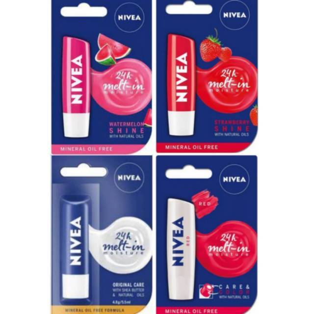 (hàng Mới Về) Son Dưỡng Môi Nivea Giữ Ẩm 24h Chất Lượng Cao