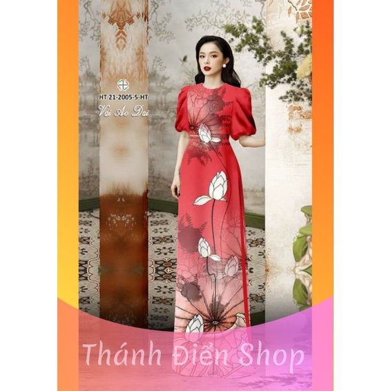 🌼Vải lụa áo dài 3D hoa sen chân đồng phục ( đặt trước 4 ngày).