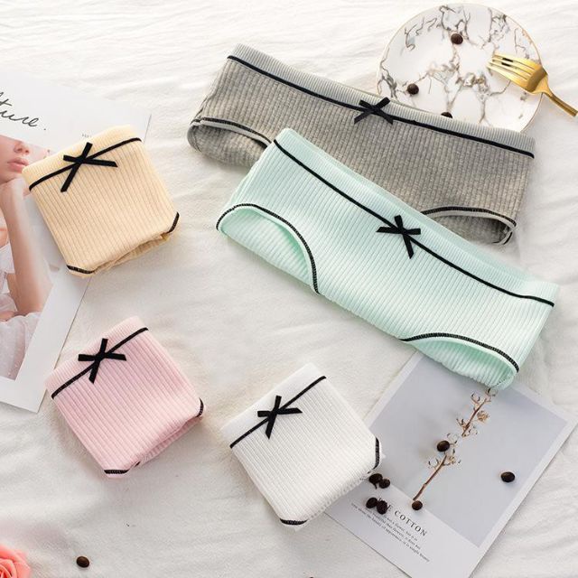 Quần lót len tăm mềm mịn đính nơ xinh xắn dễ thương gam màu pastel nhẹ nhàng 1105
