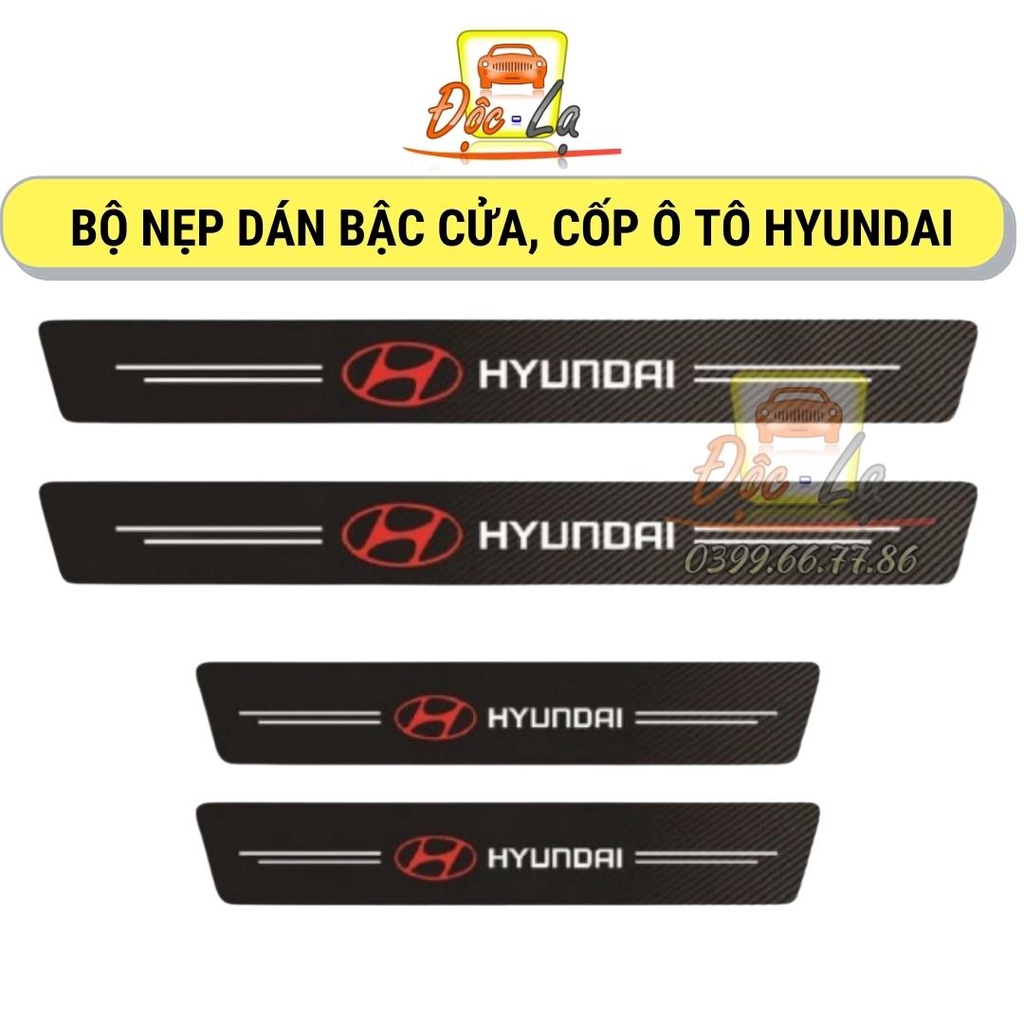 HYUNDAI - Nẹp Dán Logo HYUNDAI Chống Trầy Xước Bảo Vệ Bậc Cửa Xe Hơi/ Bảo Vệ Cốp Sau Xe Hơi Bền Đẹp