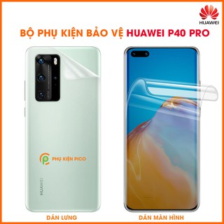 Dán màn hình Huawei P40 Pro và Dán lưng Huawei P40 Pro PPF cao cấp dẻo trong suốt - combo2