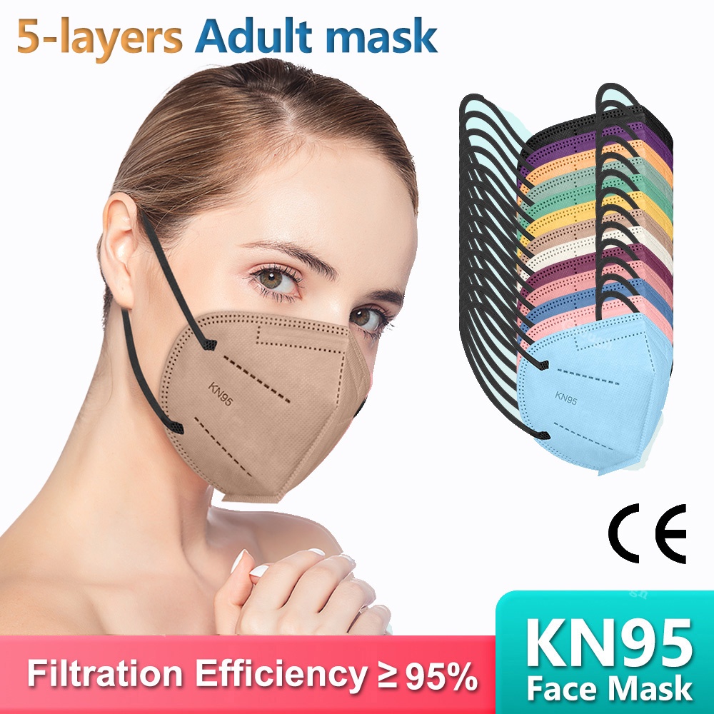 Set 20/50/100 Khẩu Trang Morandi Kn95 5 Lớp Lọc Fpp2 Có Thể Tái Sử Dụng Cho Người Lớn