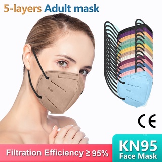 Set 20/50/100 Khẩu Trang Morandi Kn95 5 Lớp Lọc Fpp2 Có Thể Tái Sử Dụng Cho Người Lớn
